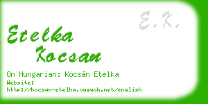 etelka kocsan business card